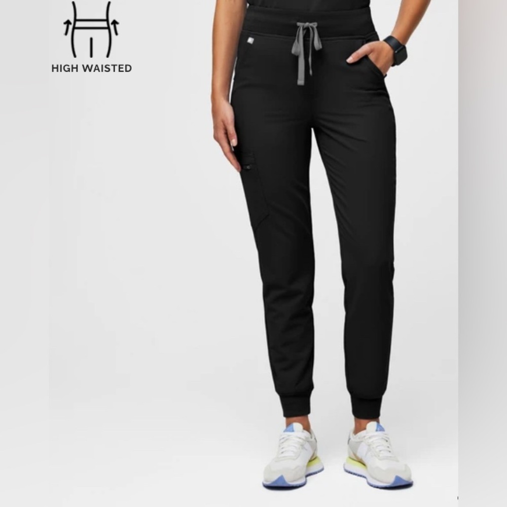 Figs Black Zamora high Waisted Jogger Pants